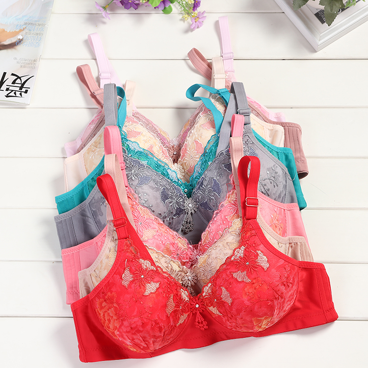 The New Classic Bra Without Underwire Adjustment Type Gathering Sports Underwear Embroidered Bra Yiwu Manufacturers Stall Supply
