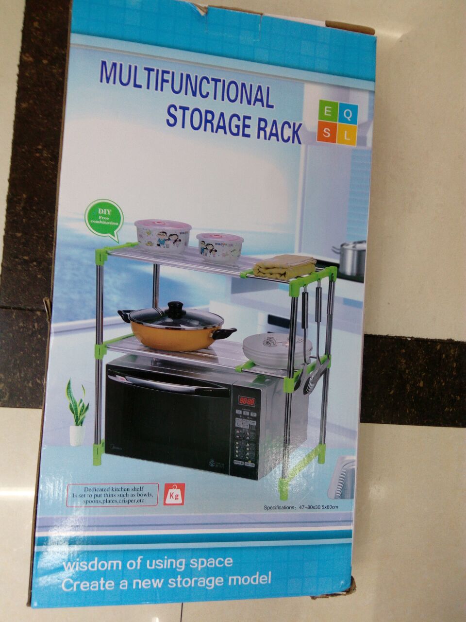Microwave oven rack, a multi-functional kitchen storage rack details Picture