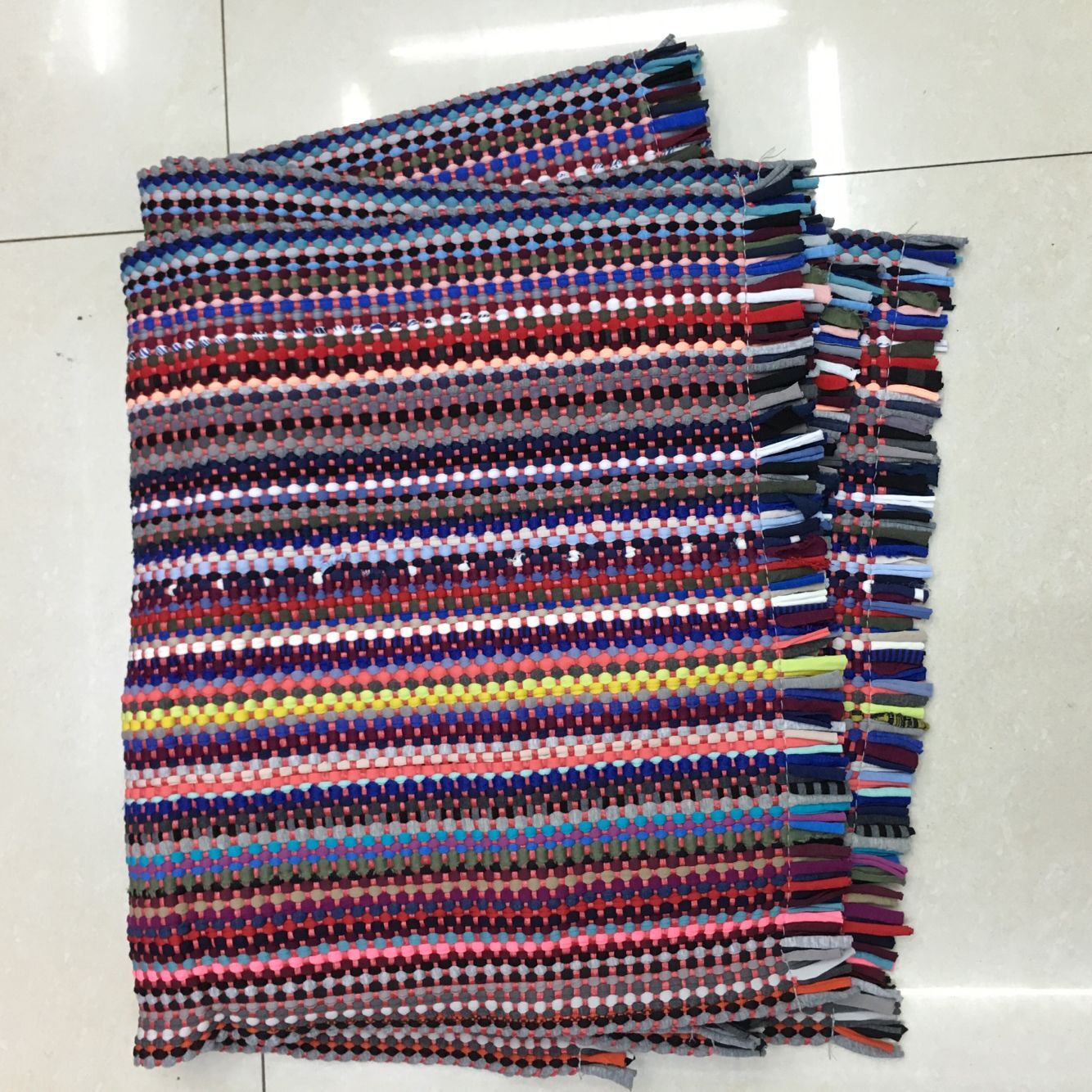 38*58cm cotton mat, cotton strip floor mat, woven mat, cotton woven mat, home mat, carpet Specification drawing