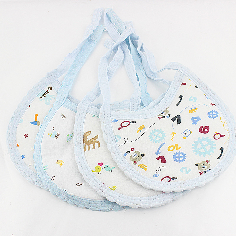 Tong Yin Large Baby Products Baby Lace-Up Bib Bib Drool Towel All Cotton Pure Cotton Waterproof Cute Tooth Edge details Picture