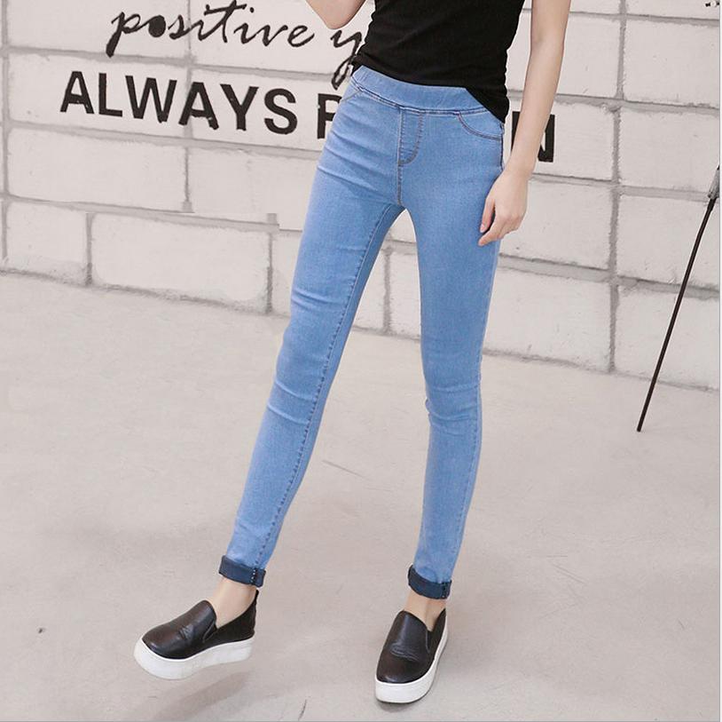 Wholesale of 2016 New Korean style skinny stretch jeans for women's casual outerwear leggings
