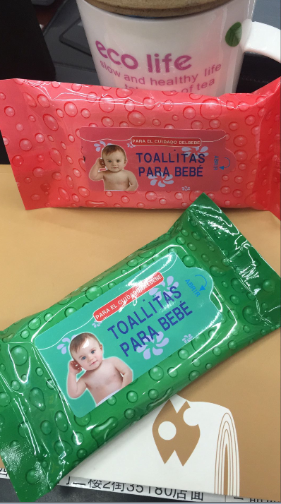 10-piece baby wet wipes in English packaging for export, spunlace cloth Specification image