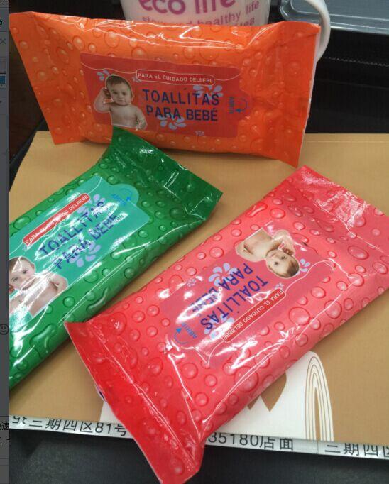 10-piece baby wet wipes in English packaging for export, spunlace cloth