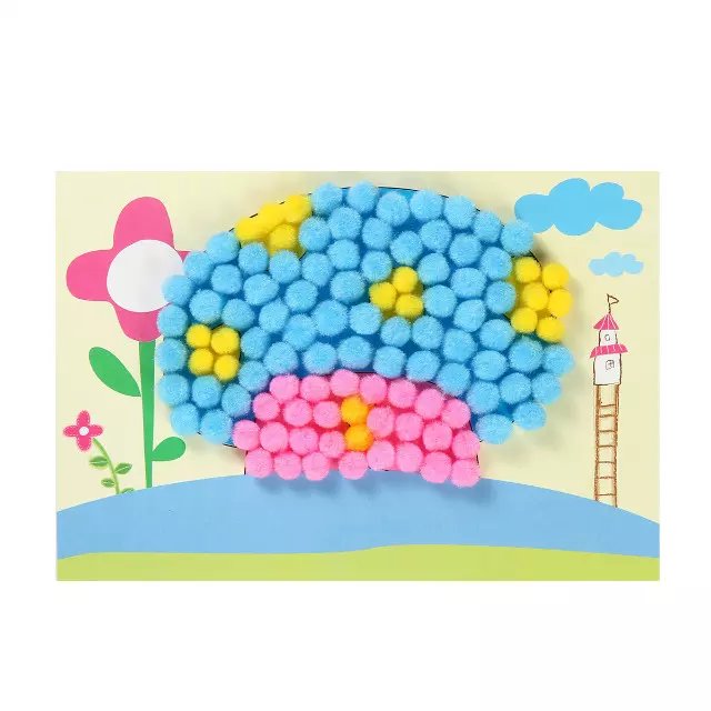 R plush ball collage, handcrafted details Picture