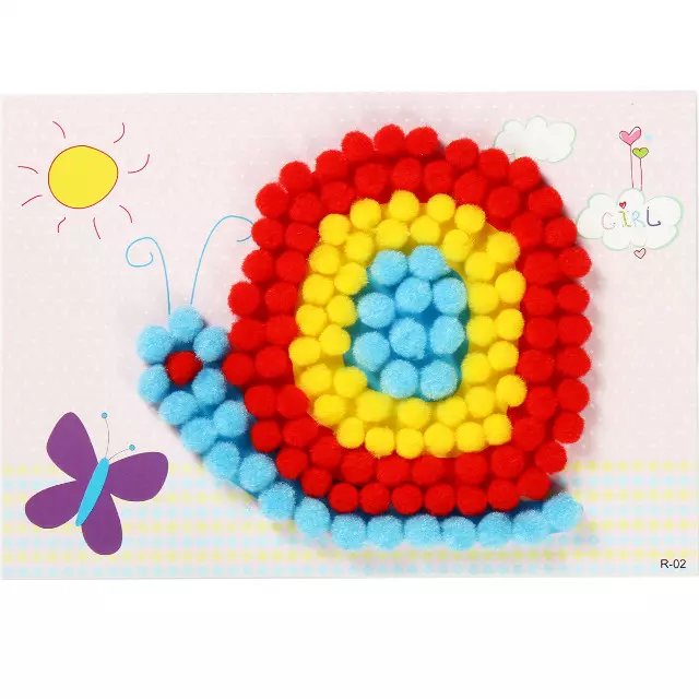 R plush ball collage, handcrafted