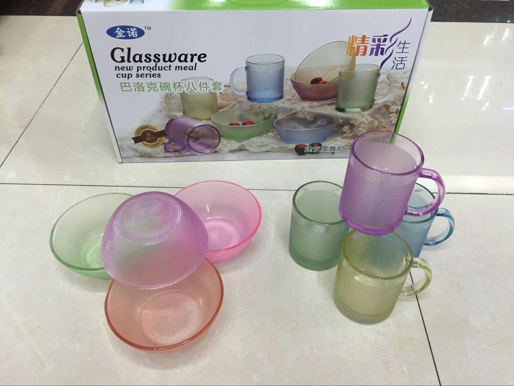 玻璃制品 巴洛克碗杯八件套4杯4碗细节图