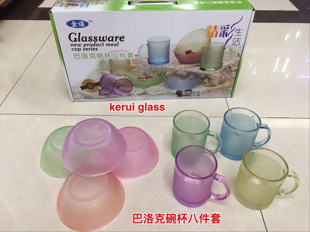玻璃制品 巴洛克碗杯八件套4杯4碗产品图