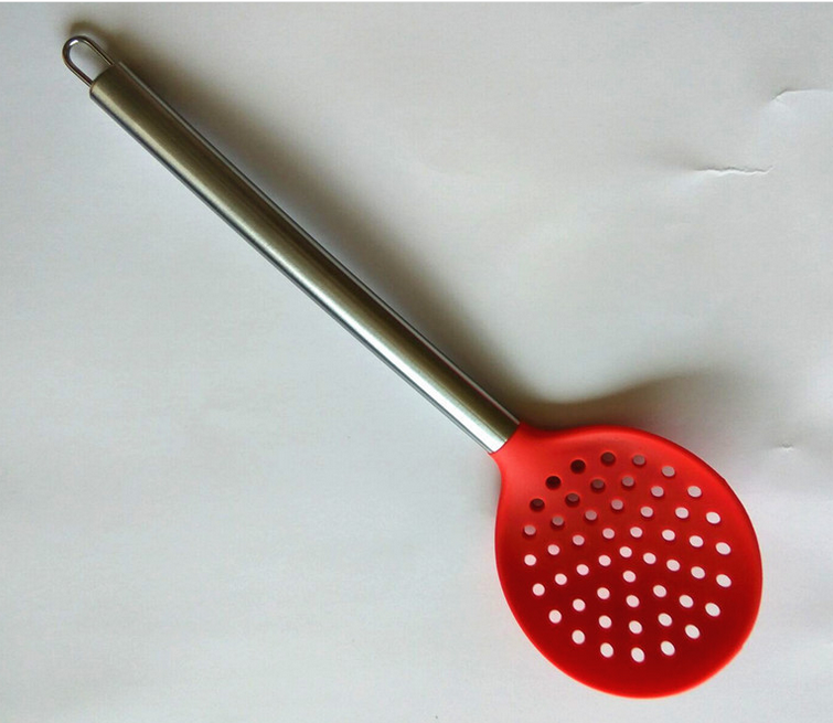硅胶厨具7件套厨房用具不锈钢手柄锅铲漏匙漏铲面捞汤勺细节图