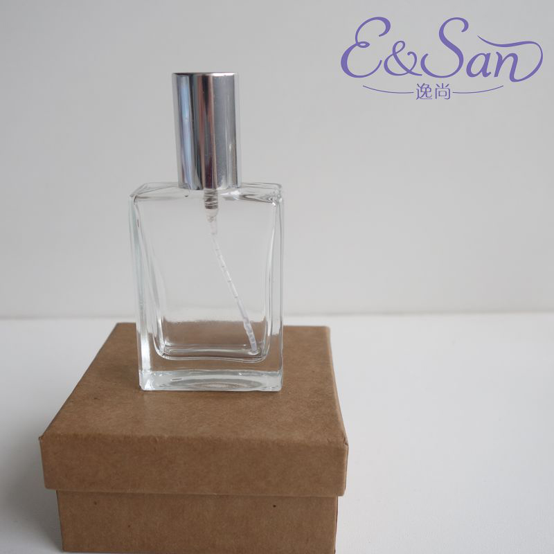透明扁四方形香水瓶/玻璃空瓶/喷雾瓶化妆品瓶