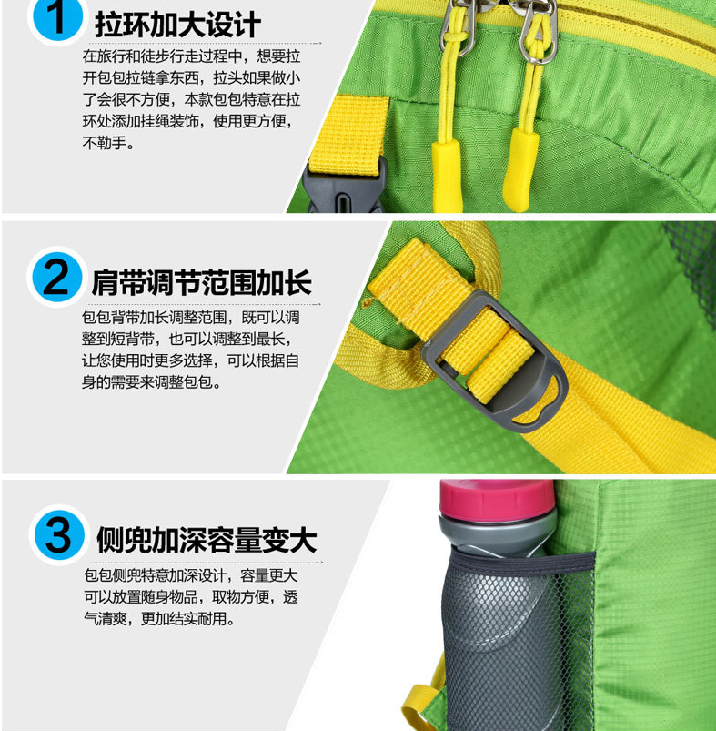 新款轻便户外双肩背包 旅行包折叠包 皮肤包书包 休闲情侣细节图