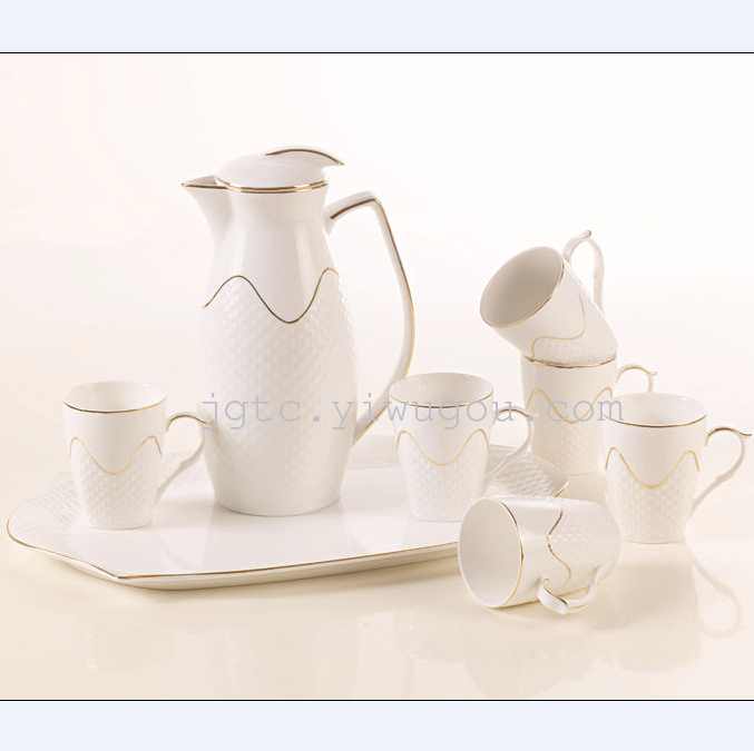 Wholesale gift ceramic cold kettle super capacity cold kettle set thumbnail