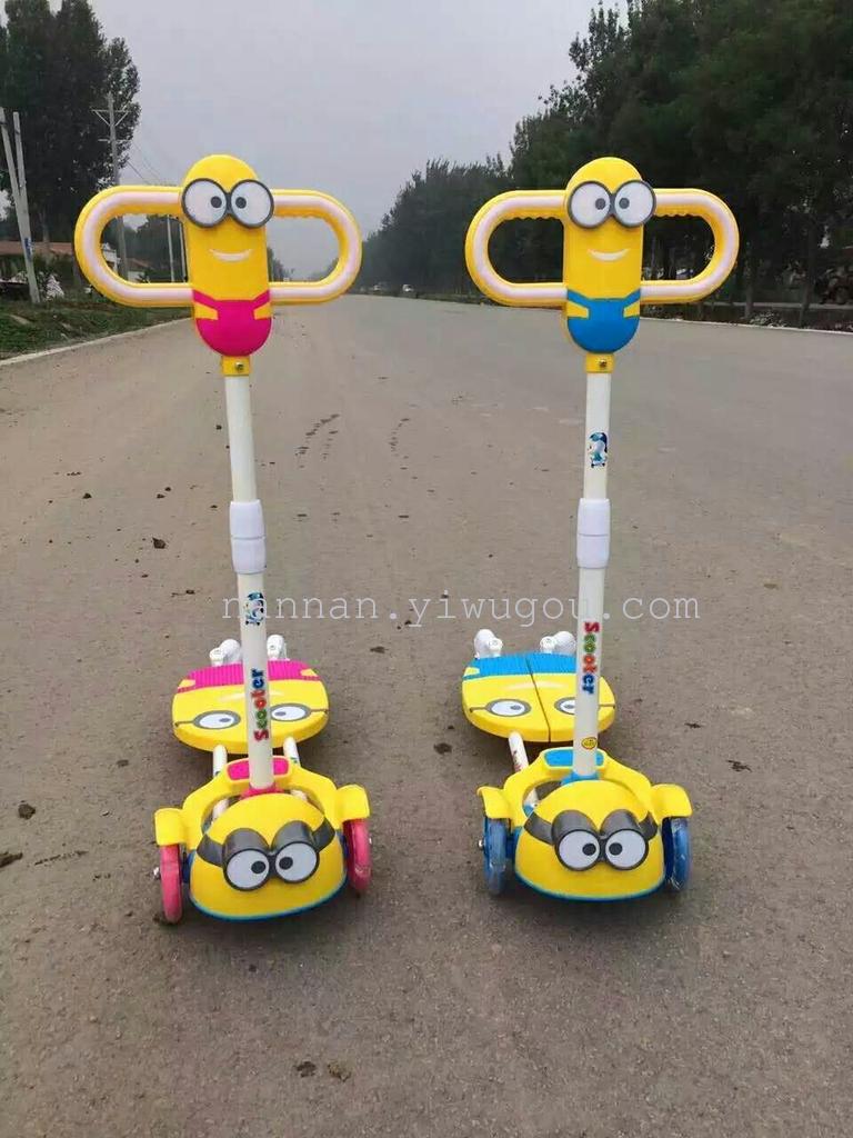 Minions kids scooter four wheel frog scooter scissors bike Twister bike with music lights details Picture