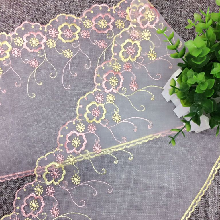 Two-color water-soluble polyester embroidered lace lace hem