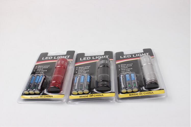 9LED aluminum alloy mini flashlight No. 7 with 3 batteries, Sika mini flashlight factory direct sales Application Scenario