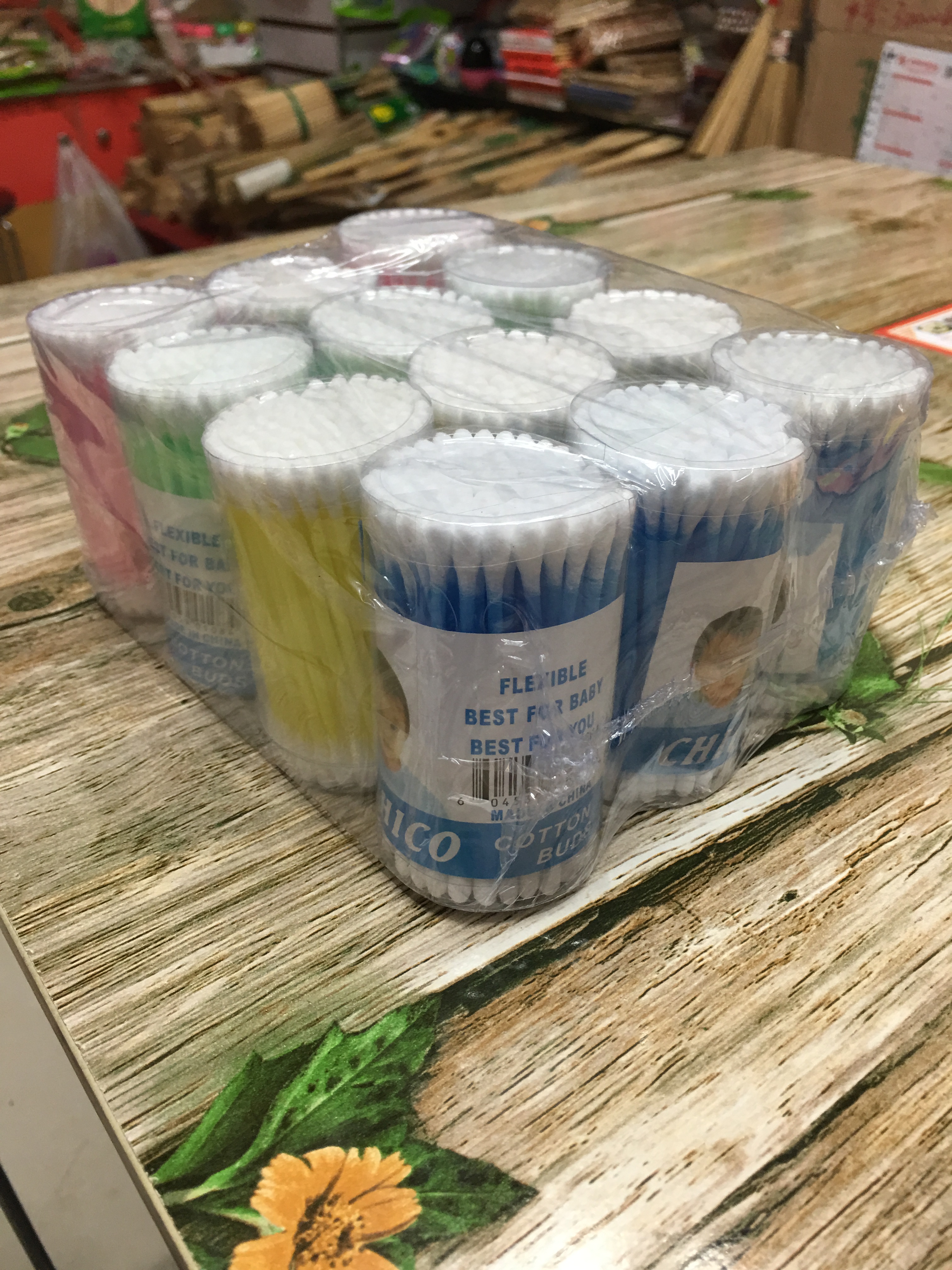 Soft cup with plastic stem, cotton swab and colored glue stick thumbnail
