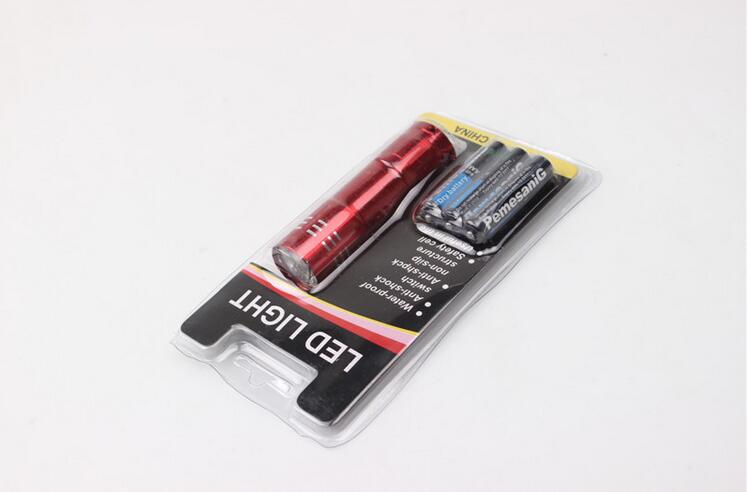 9LED aluminum alloy mini flashlight No. 7 with 3 batteries, Sika mini flashlight factory direct sales Specification image