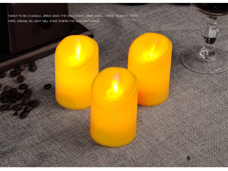 塑料波浪口仿真 摇摆led电子蜡烛灯 酒吧会所装饰茶灯