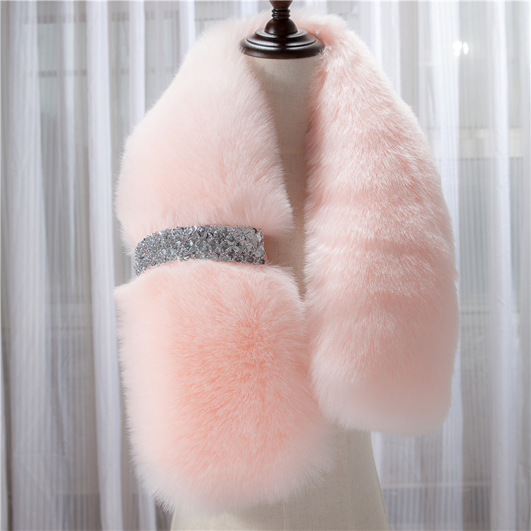 Ode To Joy Andy The Same Rabbit Hair Fox Hair Scarf Korean Version Of Warm Winter Female Imitation Fur Bib Shawl Fur Collar details Picture