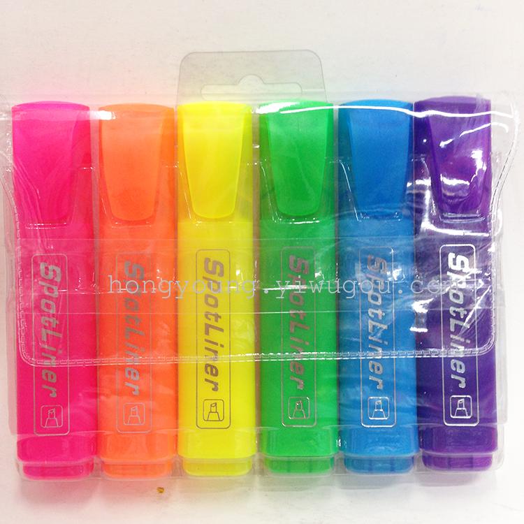 SpotLiner Xie Li, 4 fluorescent pens, 6 PVC bags