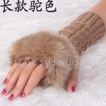 Autumn/Winter 2016 Cute Imitation Rabbit Fur Fingerless Gloves Long Knitted Warm Gloves