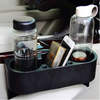 汽车椅缝置物盒新款车载多功能双水杯架缝隙置物架手机收纳盒