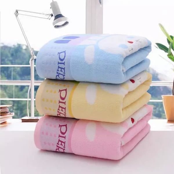 Children's cute rabbit bath towel cartoon pure cotton set gift box, high-end all-cotton gift children's bath towel details Picture