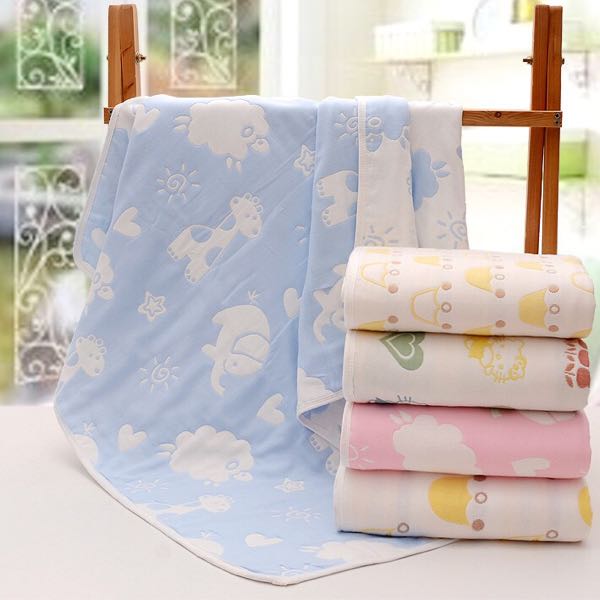 6-layer gauze baby and toddler bath towel, pure cotton jacquard bath towel cover, cartoon 1.1*1.1 meters Application Scenario