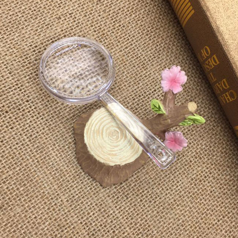 Jinghui factory direct sales 40MM fully transparent plastic 5x magnifying glass set accessories
