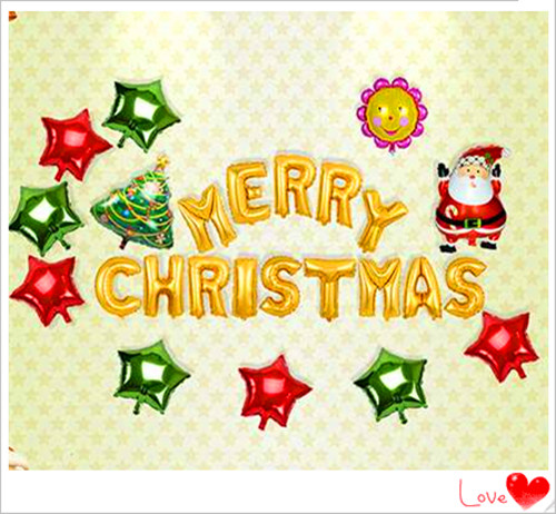 A large set of aluminum film balloons for Christmas decoration details Picture