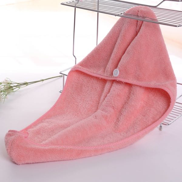 Superfine fiber coral fleece women's absorbent dry hair cap details Picture