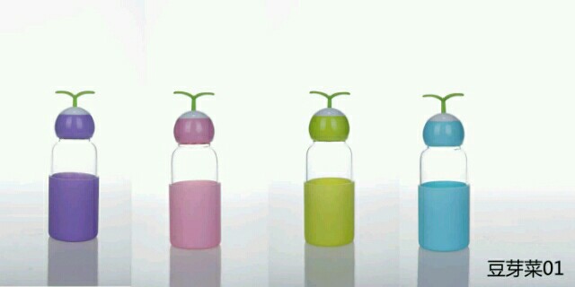 Fashion Fairy Baby creative children grass bean sprouts glass glass silica gel bottle thumbnail