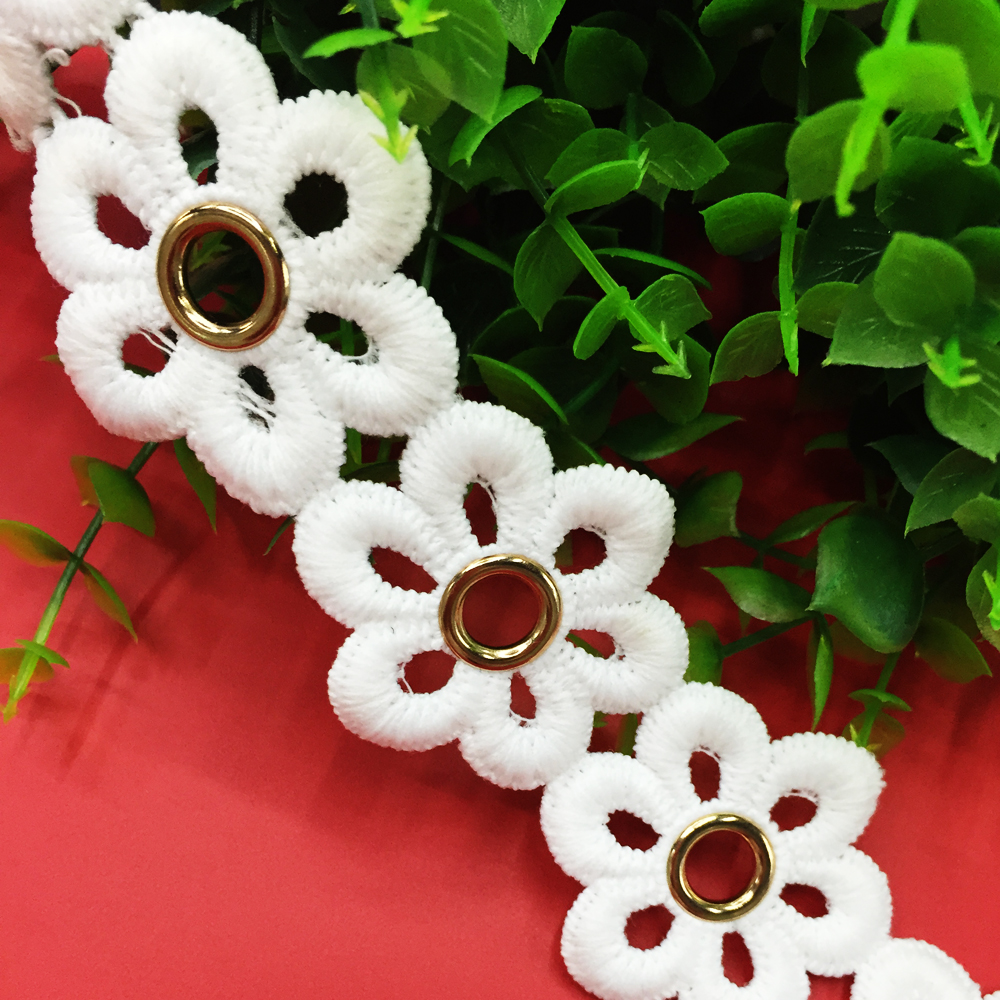 Factory direct sales of 600 # air-eye lace accessories, lace milk silk water-soluble embroidery Application Scenario