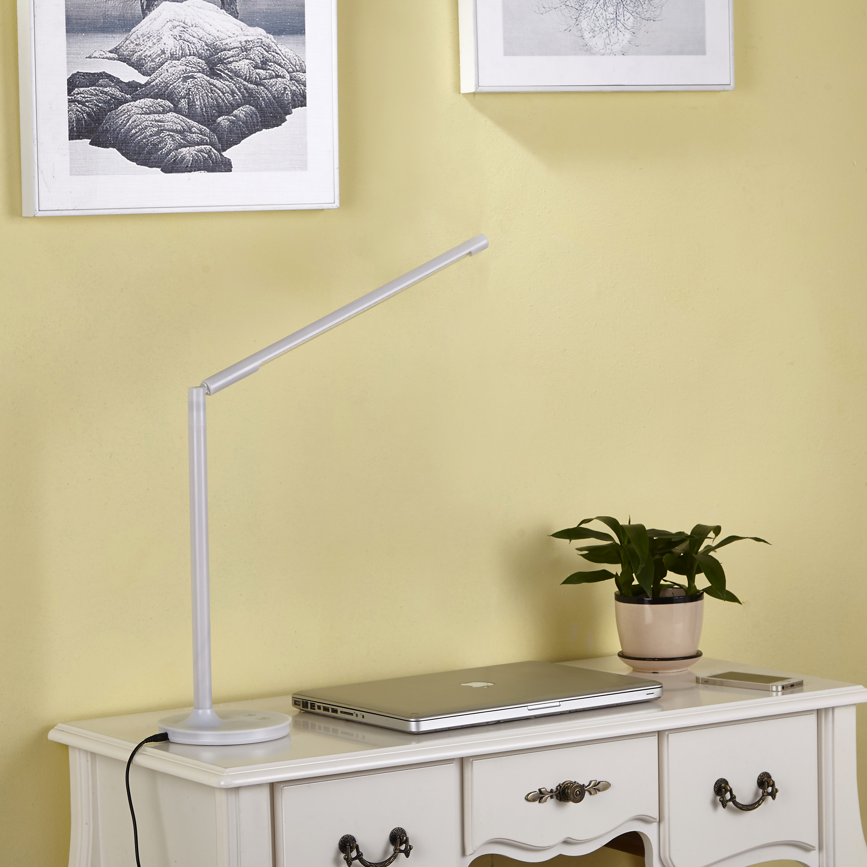 义乌好货 360度旋转触控智能LED台灯6级调光调温可拆卸USB电脑灯