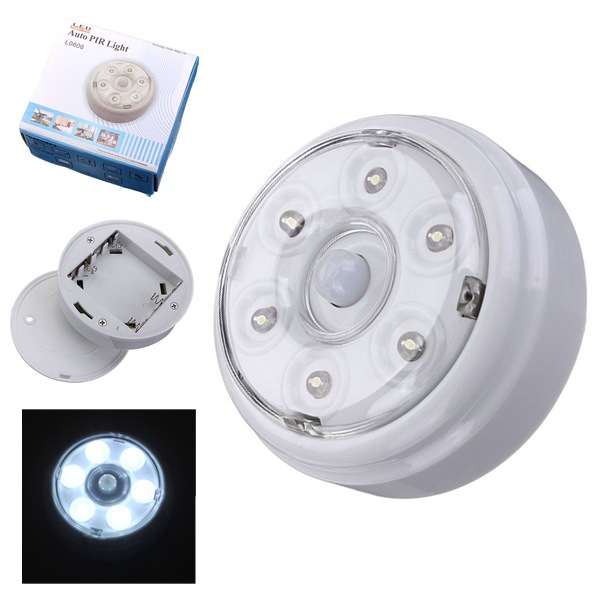 Direct sales 0606 round sensor light infrared human body sensor night light emergency light installation details Picture