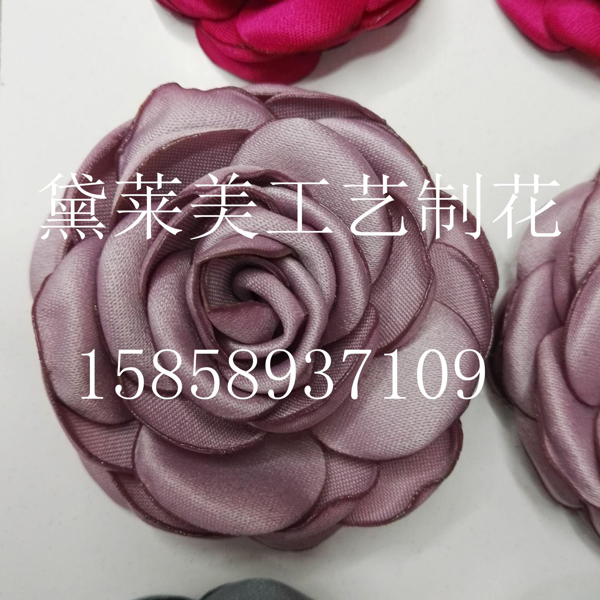 烧边玫瑰,手工花,蝴蝶结，胸花烧边花烧花细节图