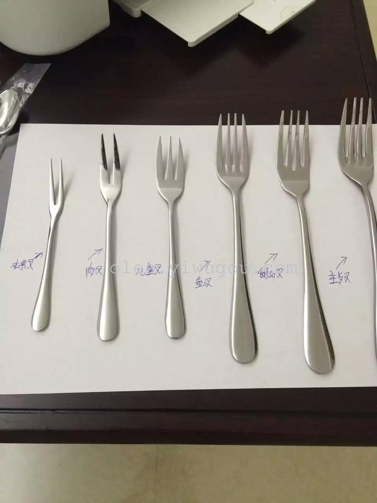 光柄不锈钢刀叉勺，不锈钢叉，不锈钢勺，不锈钢餐刀细节图
