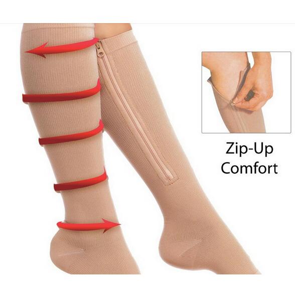 Pressure socks, lean leg socks, Zip Sox