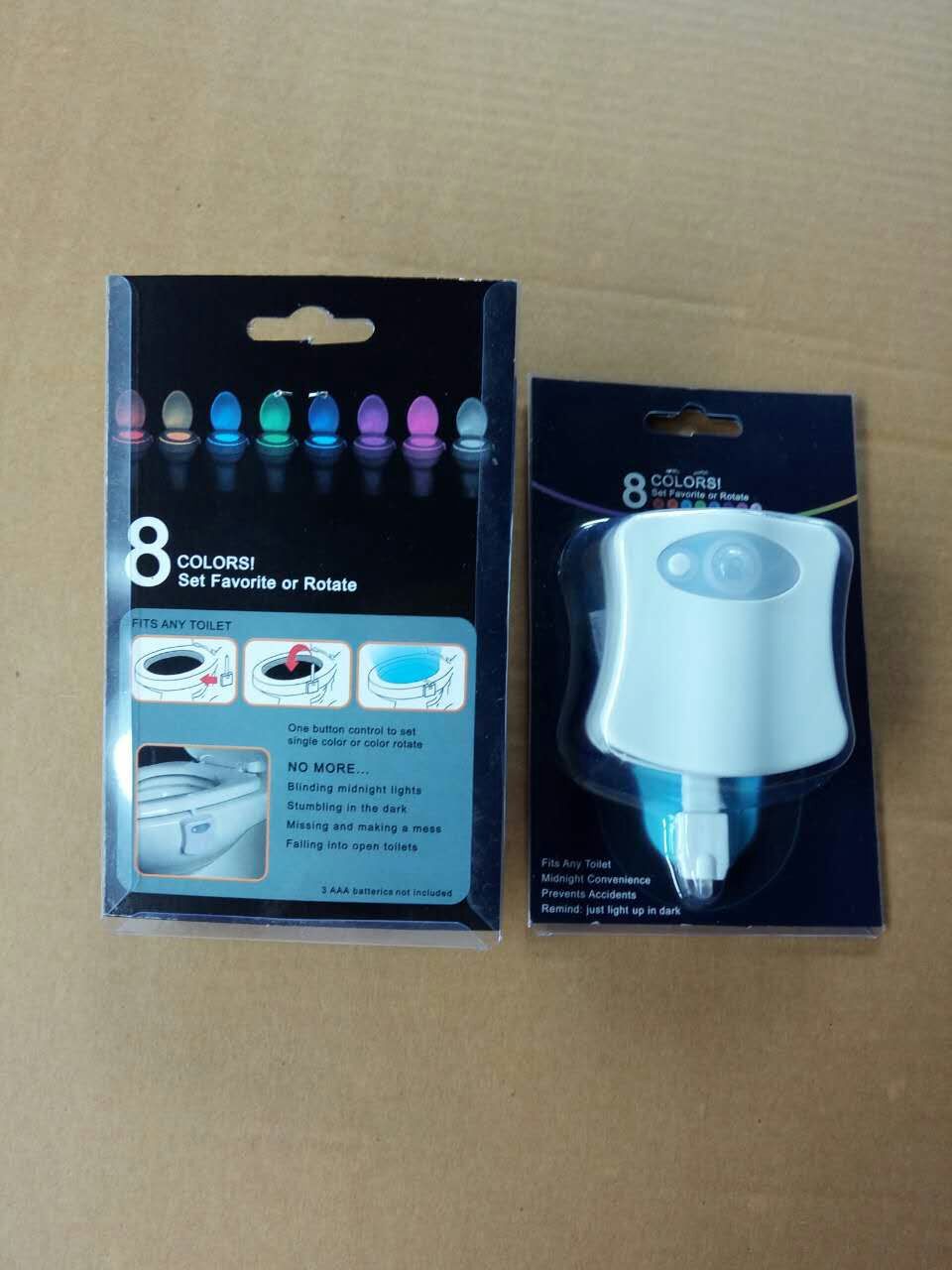 8色挂式LED人体感应马桶灯 创意热销LED小夜灯