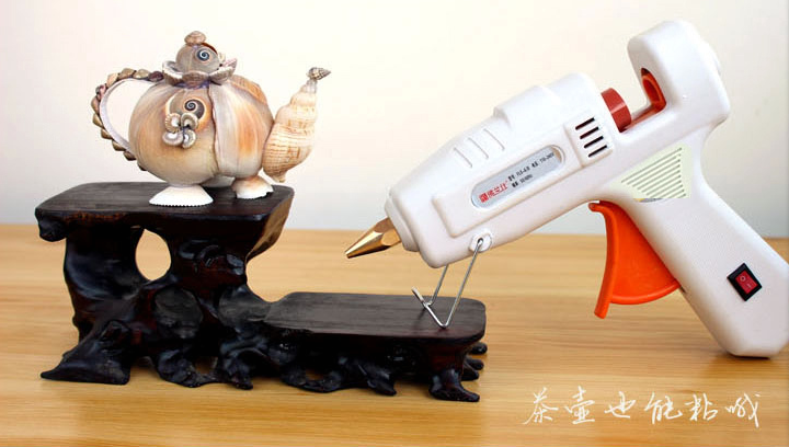 【 Guke 】 Electric heating glass glue gun, manual temperature adjustment tool, hot melt gun for household use details Picture