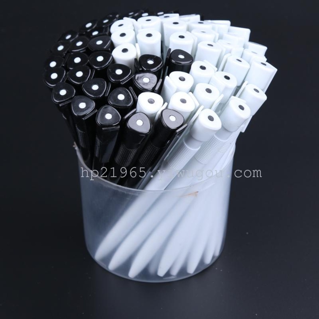 Black press plastic ballpoint pen white ballpoint pen advertising pen thumbnail