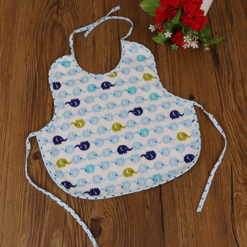 Velvet printed little elephant all-cotton bib baby drool wipes