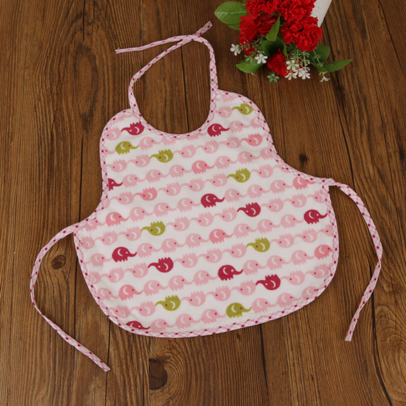 Velvet printed little elephant all-cotton bib baby drool wipes details Picture