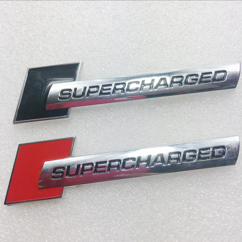 SUPERCHARGED Audi Volkswagen TURBOcharged CARBON fiber 3D aluminum side sign
