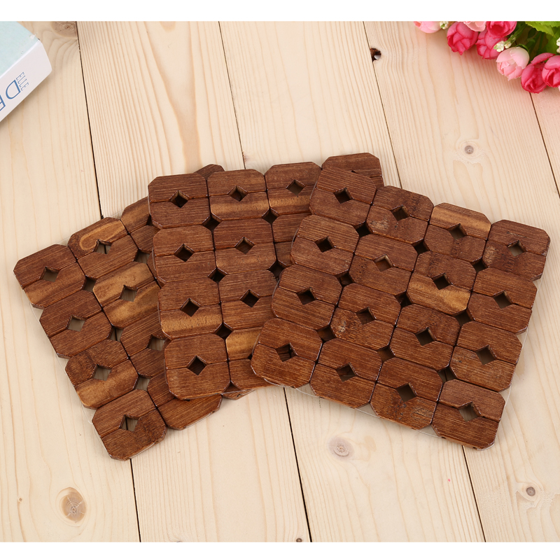 High temperature resistant bamboo pad heat insulation pad bamboo pot pad square bowl pad disc pad thumbnail