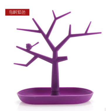 树型彩色创意首饰架 吊坠戒指耳环饰品展示架鸟树挂架批发产品图