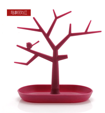 树型彩色创意首饰架 吊坠戒指耳环饰品展示架鸟树挂架批发细节图
