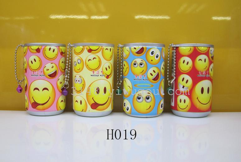 新款2016年可爱笑脸系列30片抽取式罐装湿巾H-019