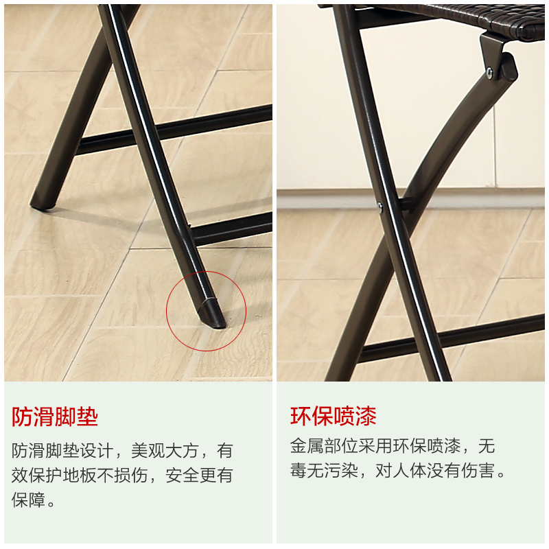 Outdoor table and chair folding rattan coffee shop outdoor courtyard balcony table and chair Specification image