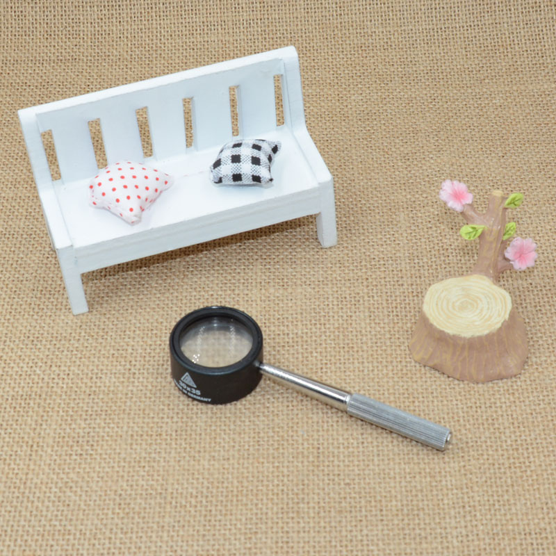 (Jing Hui) Handheld all-metal 30X magnifier reading mirror 30X35