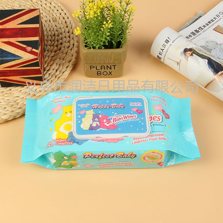Export 80 pieces of three Little Bear soft wet wipes for hand towels